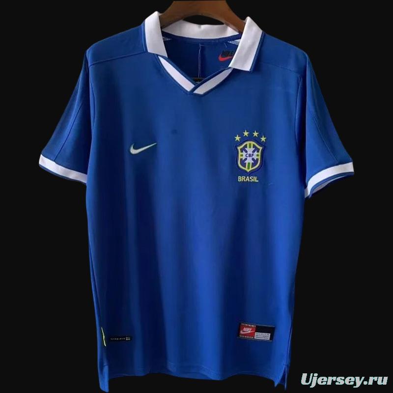 Retro 1970 Brazil Away Blue Jersey