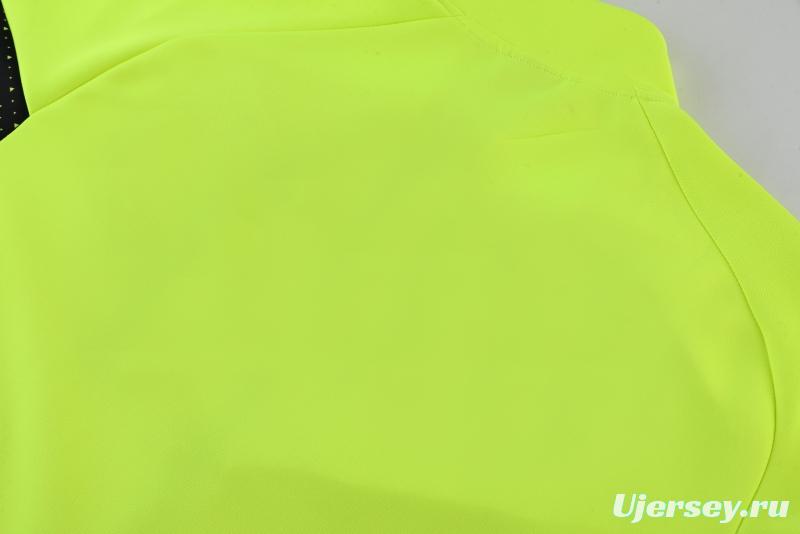 2022 Senegal Fluorescent Yellow Full Zipper Tracksuit