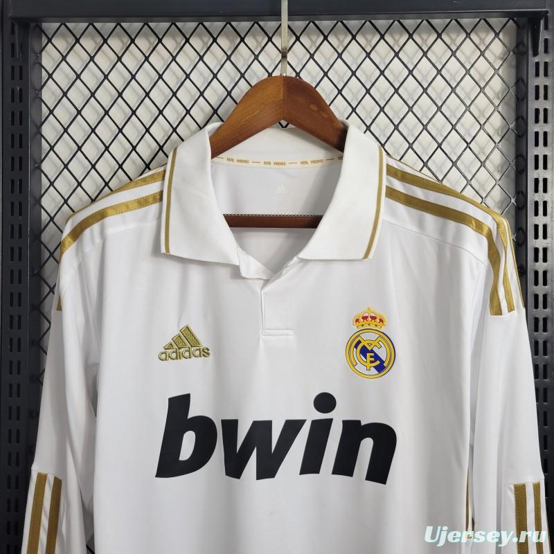 Retro Real Madrid 11/12 Long Sleeve Home Jersey