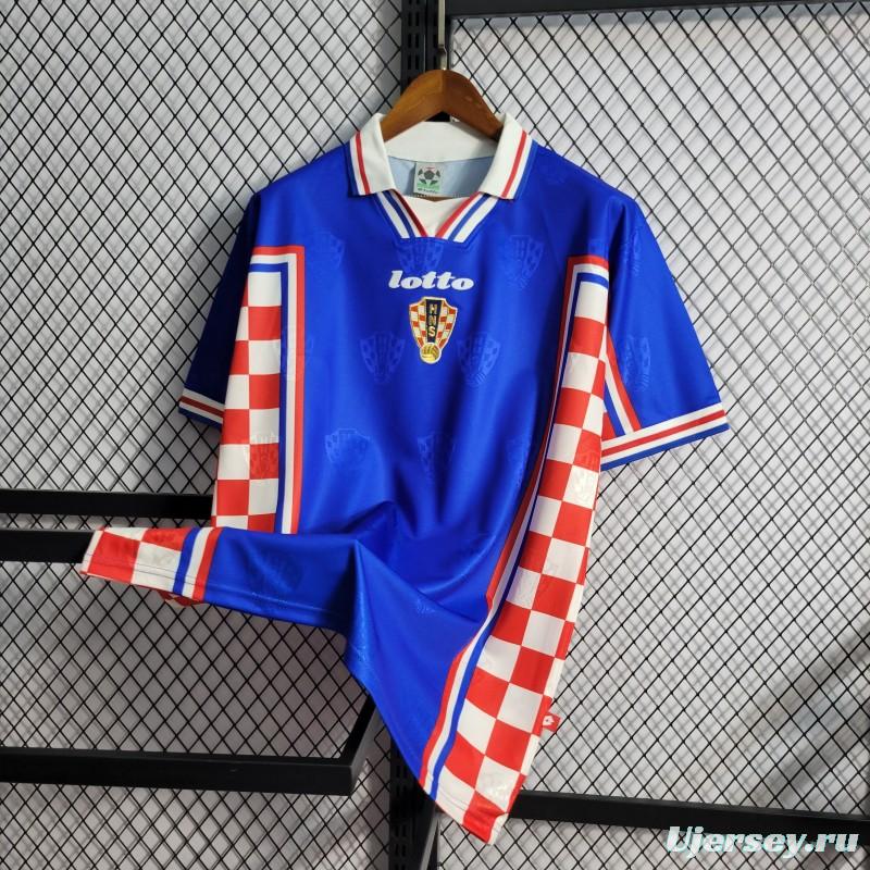 Retro 1998 Croatia Away Blue Jersey