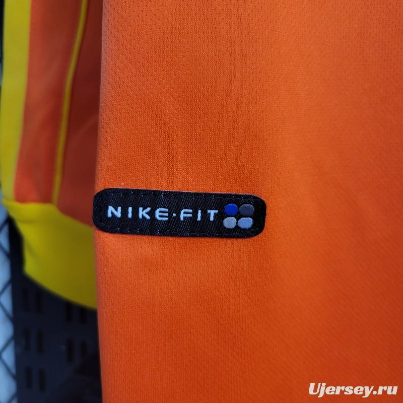 Retro Long Sleeve 1998 Brazil Goalkeeper Orange Jersey