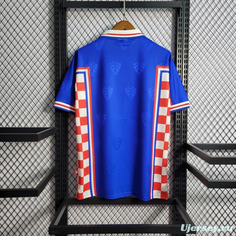 Retro 1998 Croatia Away Blue Jersey