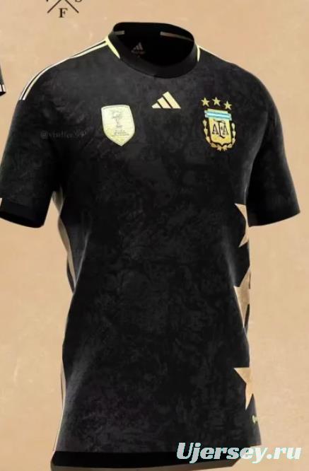 3 Stars 2023 Argentina Black Commemorative Jersey With World Cup Champion Patch