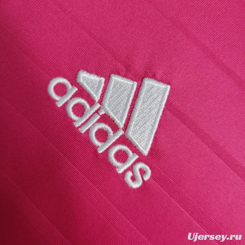 Retro 14-15 Long Sleeve Real Madrid Away Pink Jersey