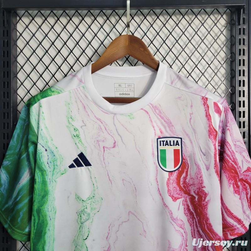 2023 Italy FIGC Pre-Match White Jersey