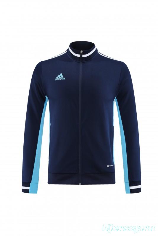 2023 Adidas Black Blue Full Zipper Jacket +Pants