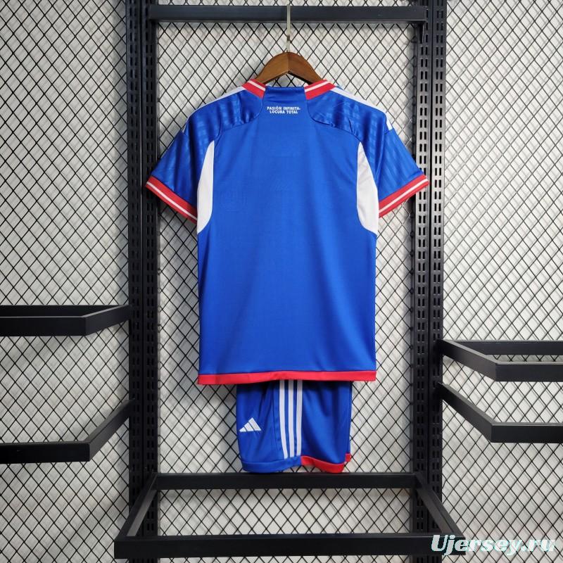 23-24 Kids Universidad De Chile Home  Jersey Size 16-28