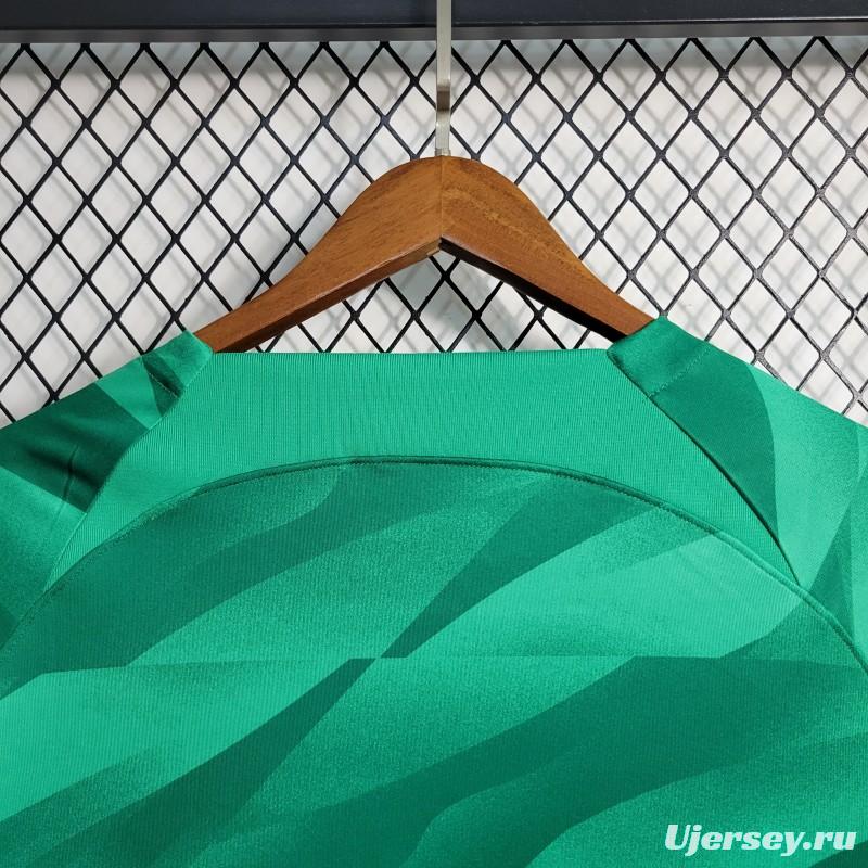 23-24 Long Sleeve PSG Green Goalkeeper Jersey