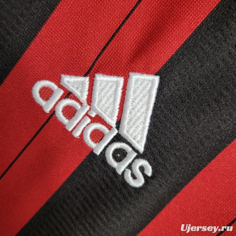 Retro Long Sleeve 2013-14 AC Milan Home Jersey