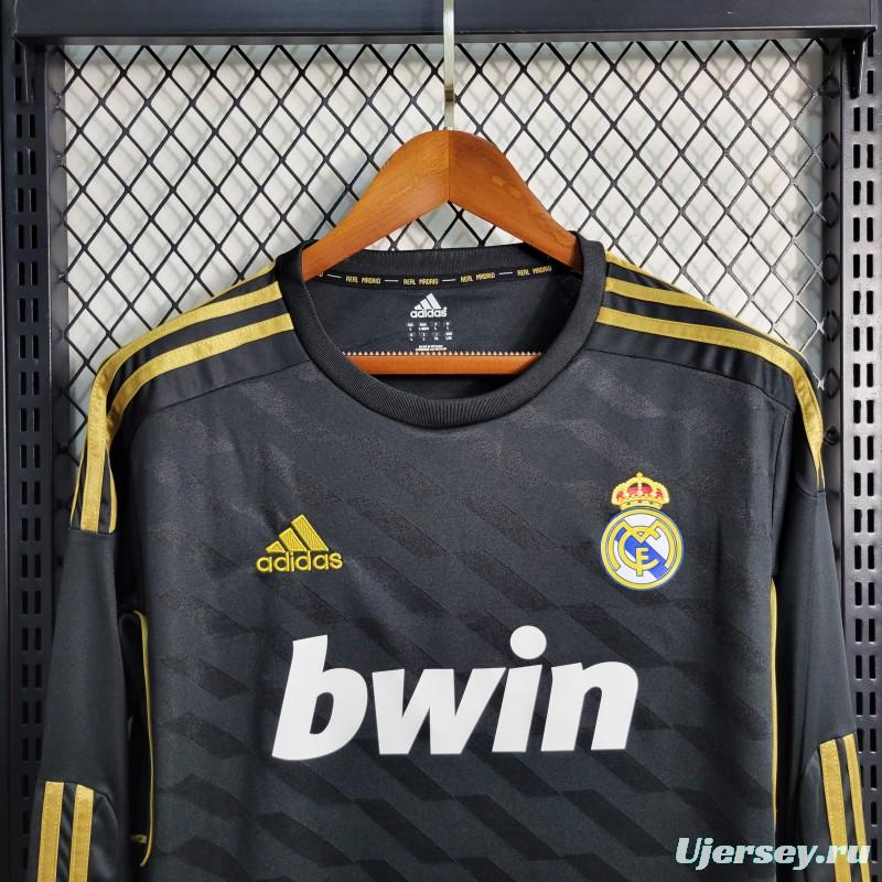 Retro Long Sleeve 2011/12 Real Madrid Away Black Jersey