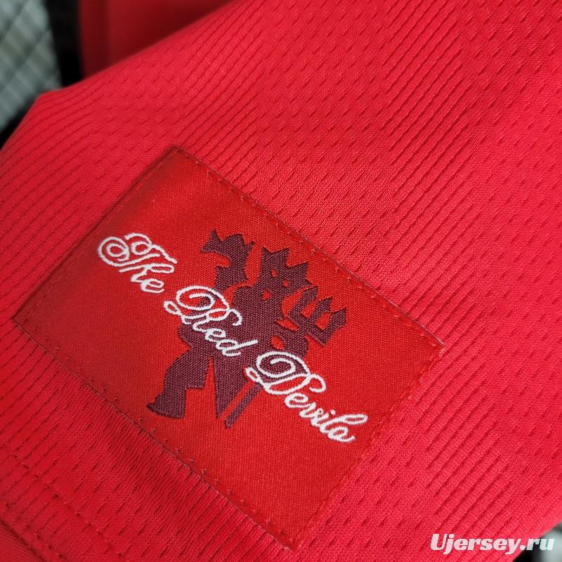 Retro Long Sleeve 07-08 Manchester United Champions League Version Home Jersey