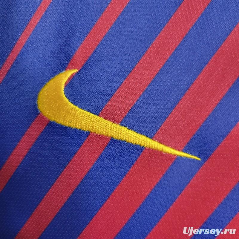 Retro 17-18 Barcelona Home Soccer Jersey