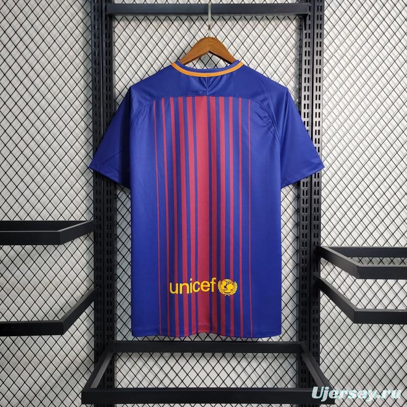 Retro 17-18 Barcelona Home Soccer Jersey