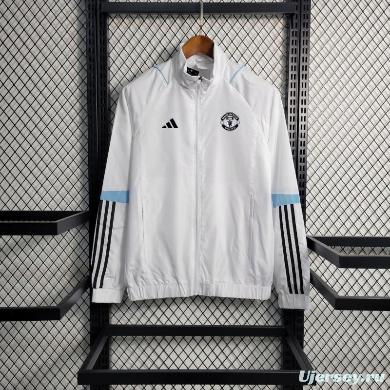 23-24 Manchester United White Windbreaker