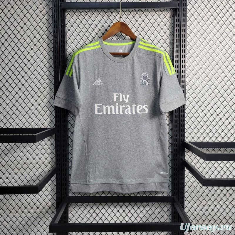 Retro 15/16 Real Madrid Away Grey Soccer Jersey