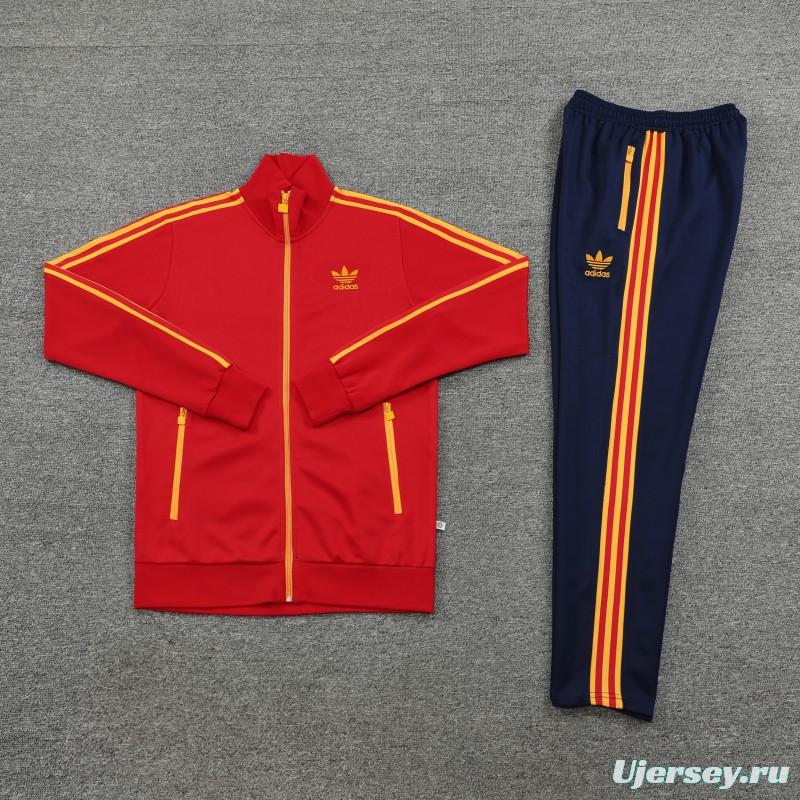 2023 Adidas Original Red Full Zipper Jacket +Pants