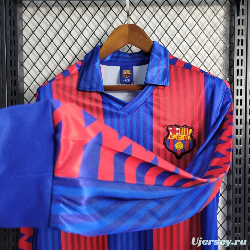 Retro 91/92 Barcelona Home Long Sleeve Jersey