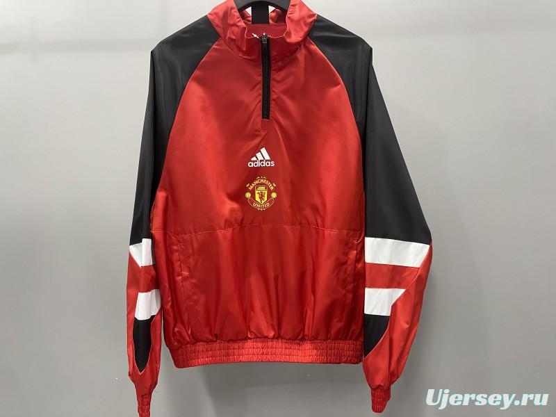 23/24 Manchester United Red half Zipper Windbreaker