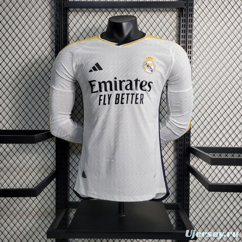 Player Version 23-24 Long Sleeve Real Madrid Home Jersey