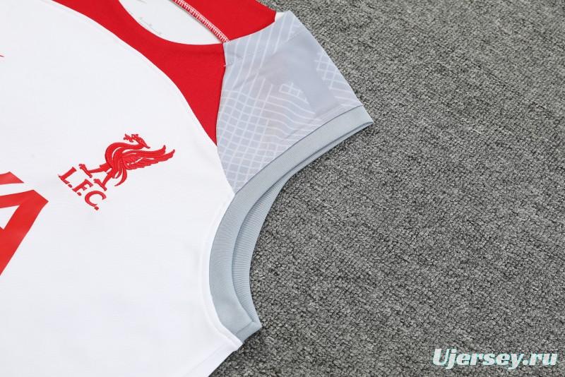 23-24 Liverpool White Vest Jersey+Shorts