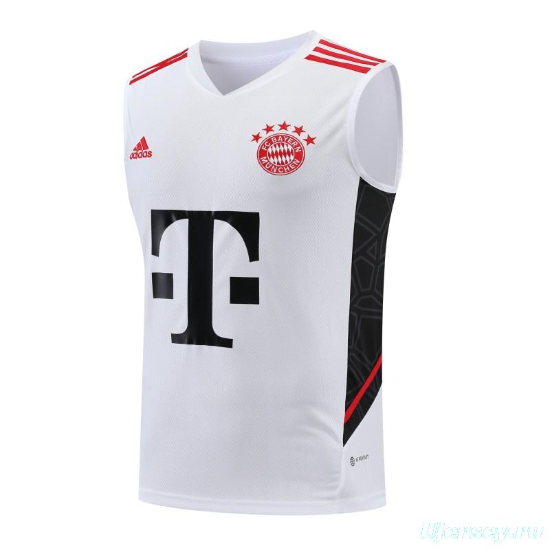 23-24 Bayern Munich White Black Vest Jersey+Shorts