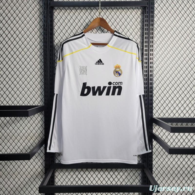 Retro Long Sleeve 09/10 Real Madrid Home Jersey