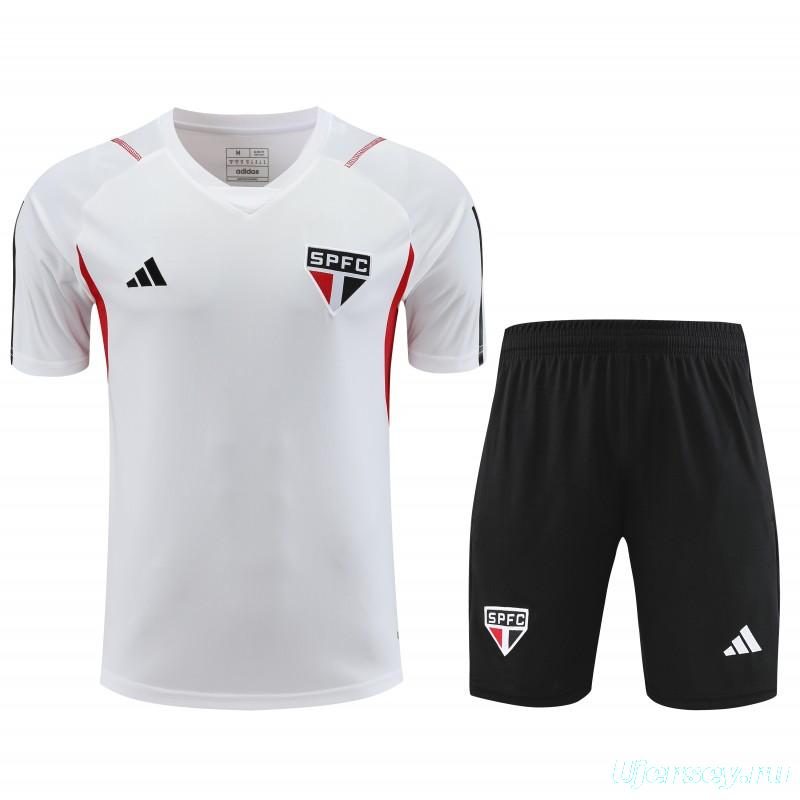 23-24 Sao Paulo White Short Sleeve Jersey+Shorts