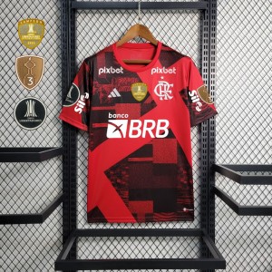 23/24 Flamengo Pre-Match Red Jersey+ All Sponsors