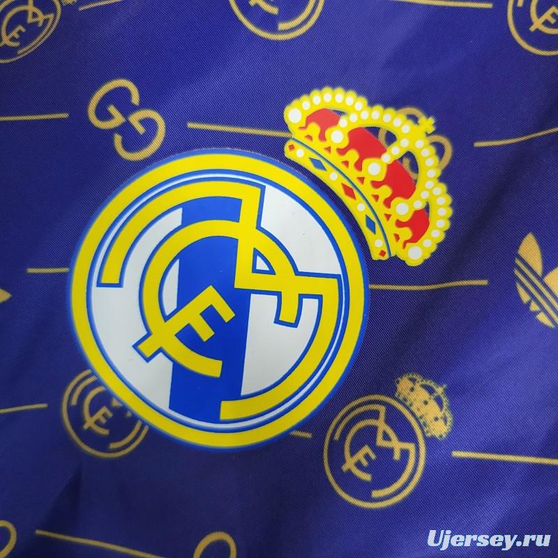 23-24 Real MadridxGUCCI Navy Windbreaker