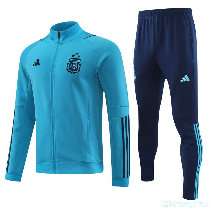 2023 Argentina Blue Full Zipper Jacket +Pants