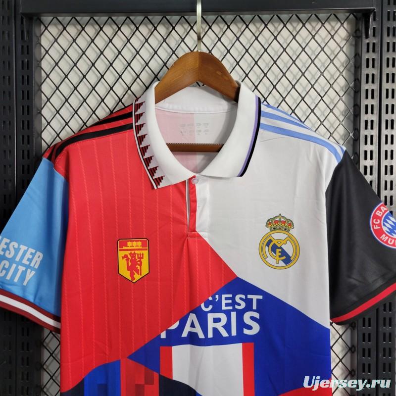 23/24 Real Madrid x Liverpool x PSG x Manchester United World Most Valuable Team Jersey