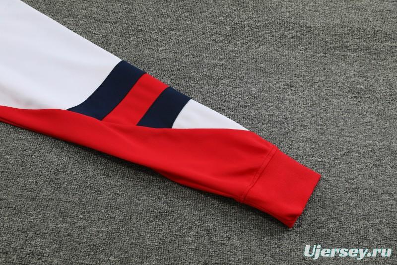 23/24 Arsenal Red/White Half Zipper Jacket+ Pants