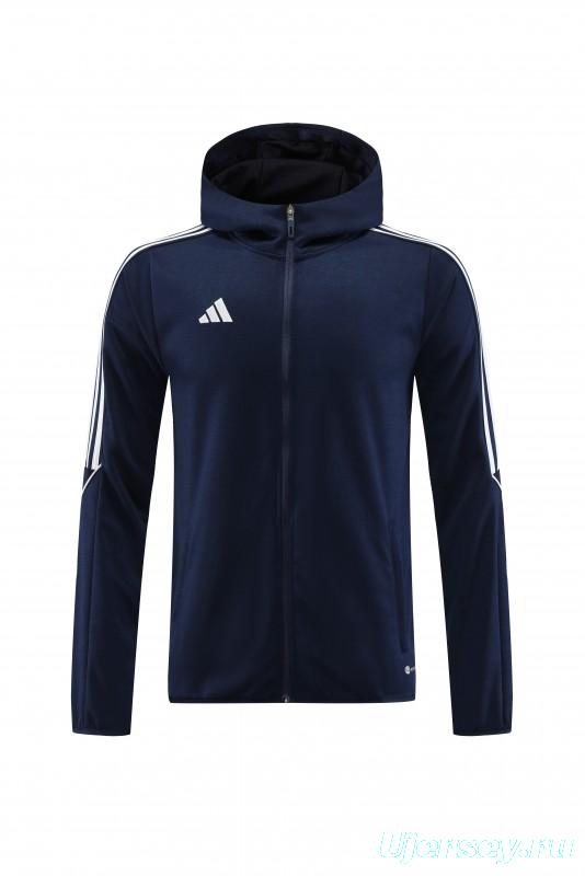 2023 Adidas Navy Hoodie Full Zipper Jacket +Pants