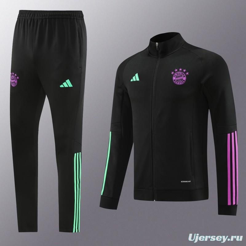 23/24 Bayern Munich Black/Purple Full Zipper +Pants