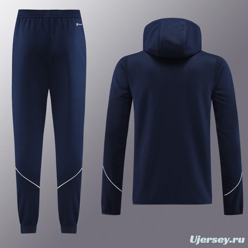 2023 Adidas Navy Hoodie Full Zipper Jacket +Pants