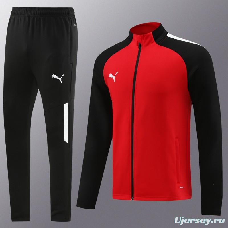 23/24 PUMA Black/Red Full Zipper Hooide Jacket+Pants