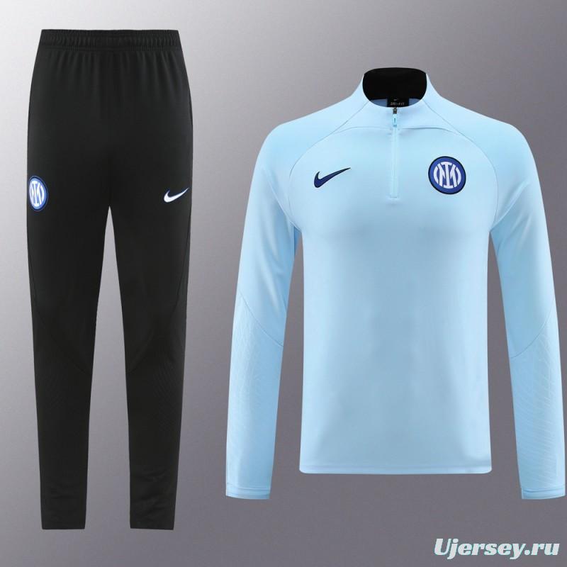 23/24 Inter Milan Light Blue Half Zipper Jacket+Pants