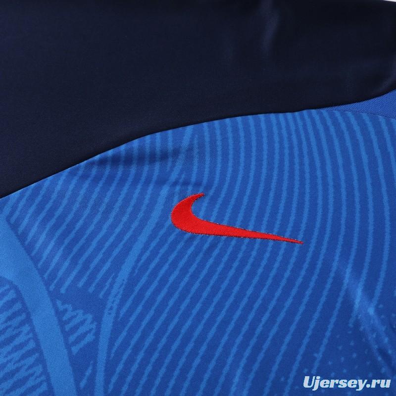 2024 Nike Blue/Navy Half Zipper Jacket+Pants