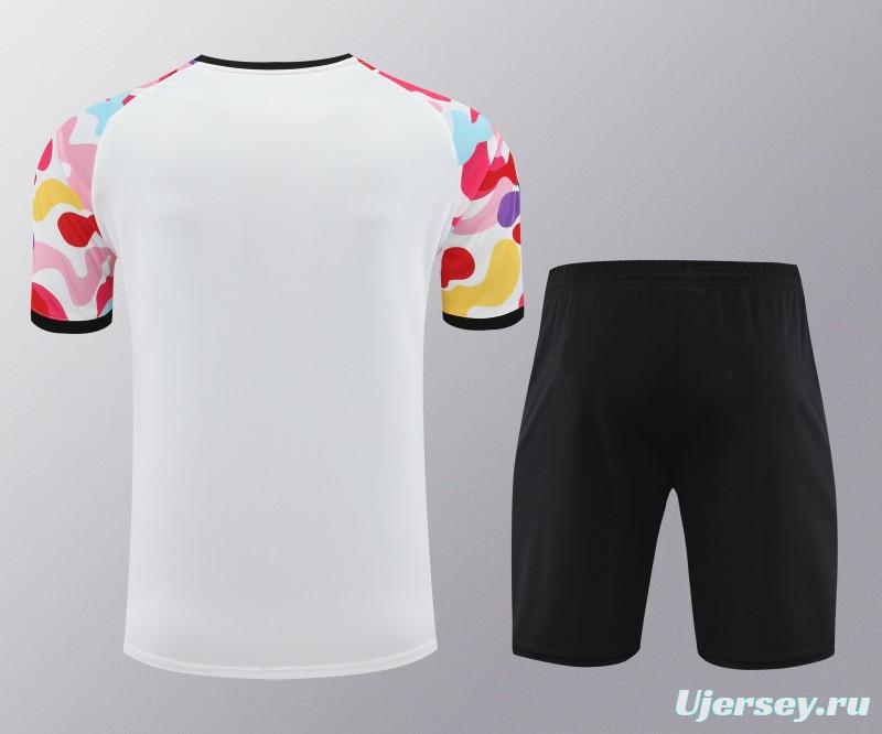 24/25 Manchester United White Short Sleeve Jeresy+Shorts