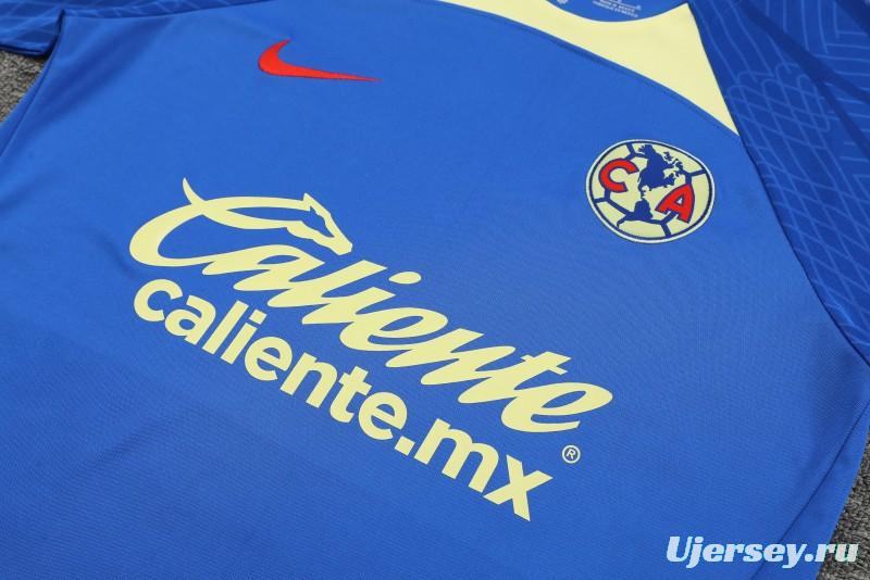 24/25 Club America Blue/Yellow Short Sleeve Jeresy+Shorts