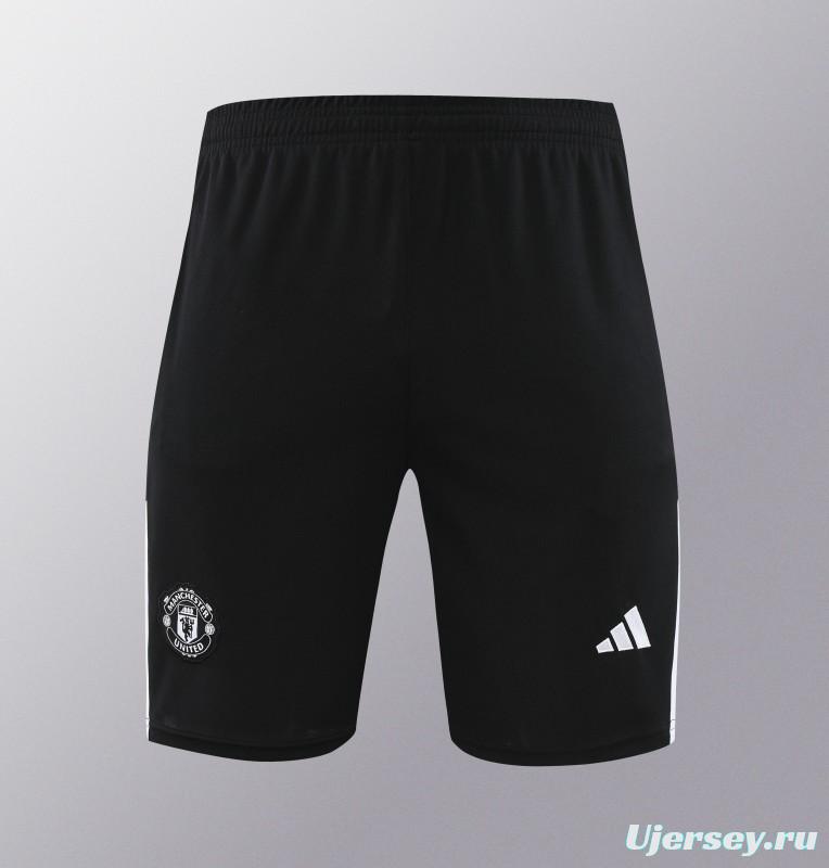 24/25 Manchester United Black Short Sleeve Jeresy+Shorts