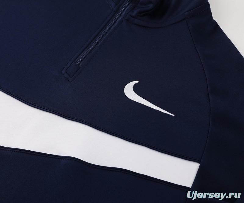 2024 Nike Navy/White Half Zipper Jacket+Pants