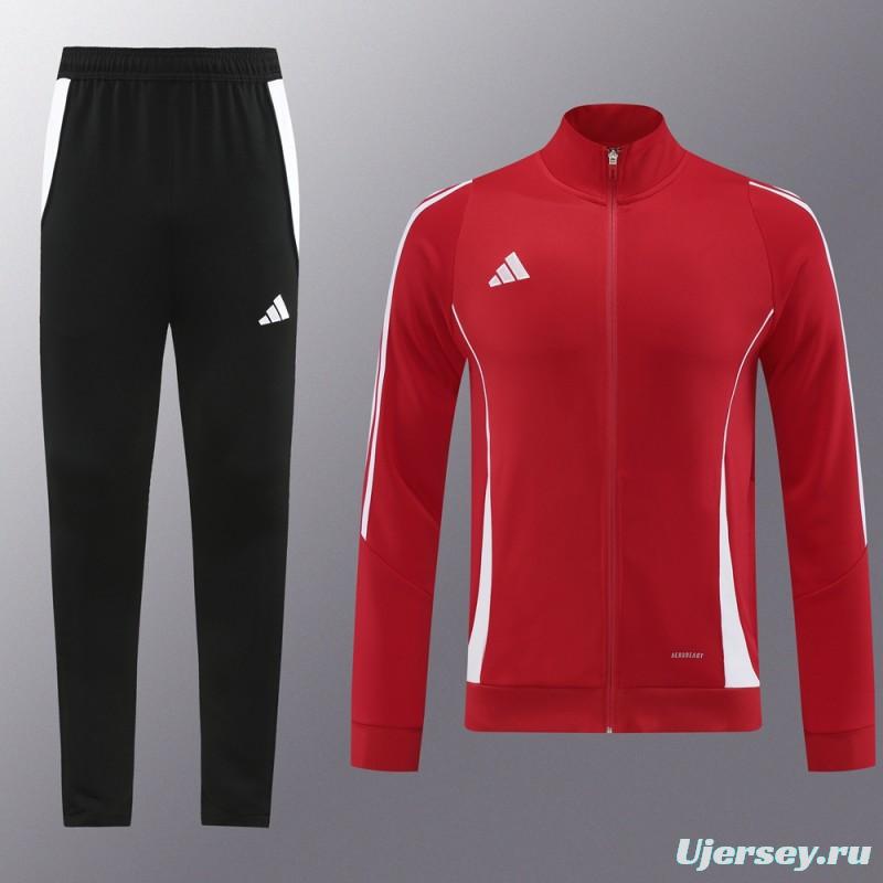 2024 Adidas Red/White Full Zipper Jacket+Pants