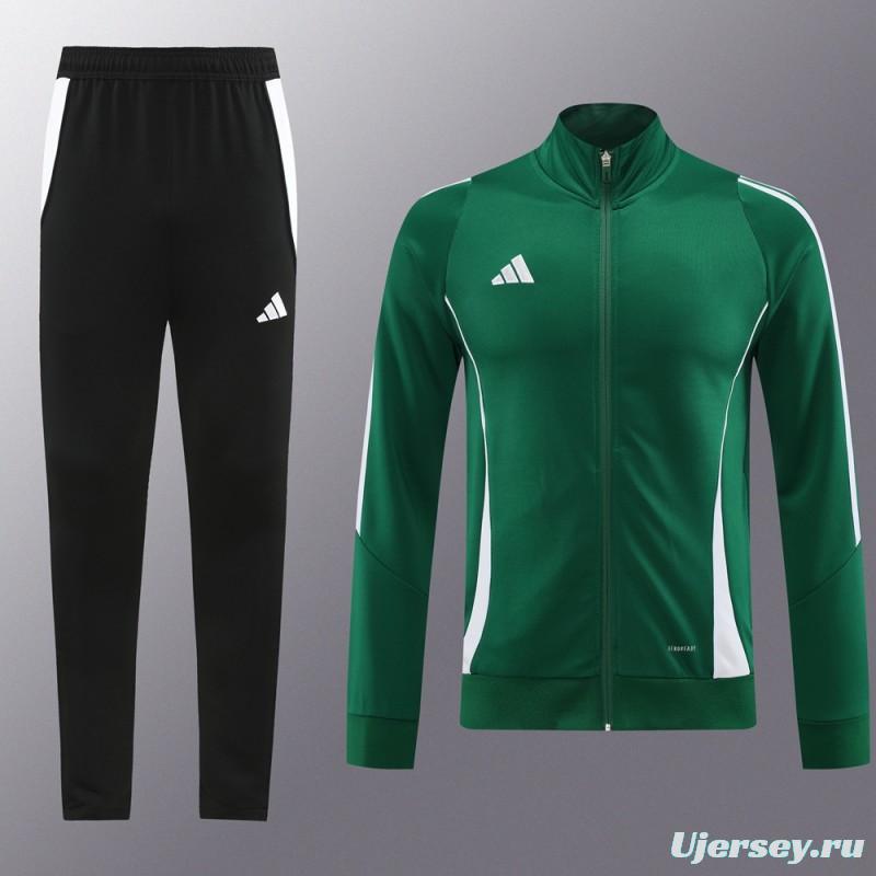 2024 Adidas Green/White Full Zipper Jacket+Pants