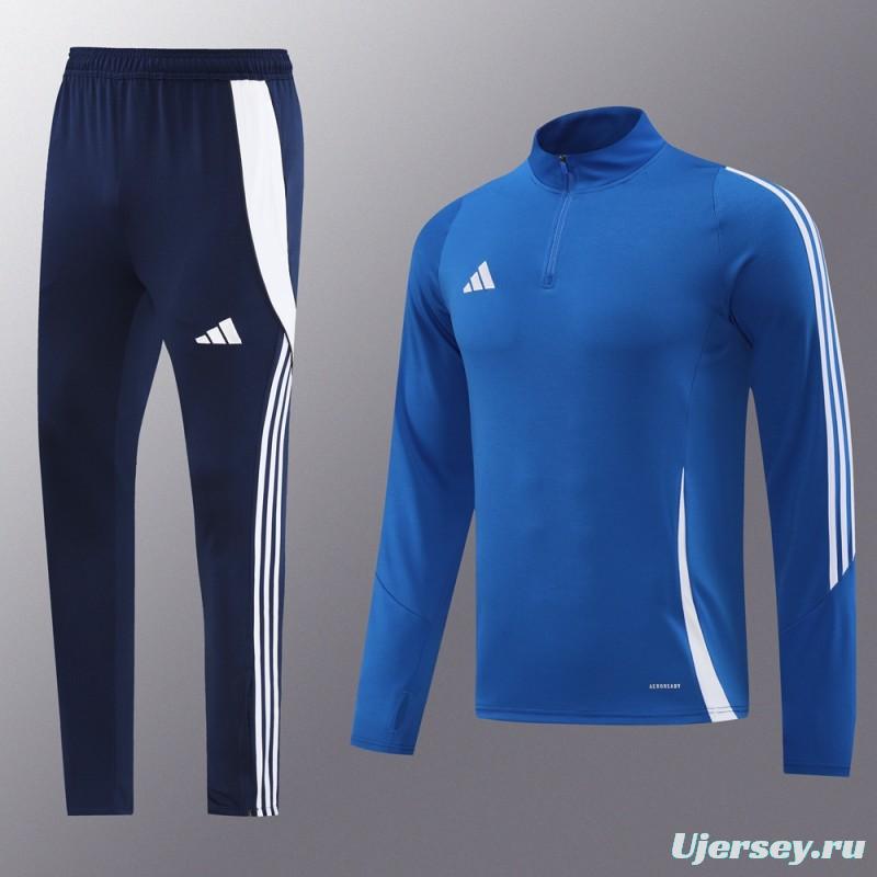 2024 Adidas Blue Half Zipper Jacket+Pants