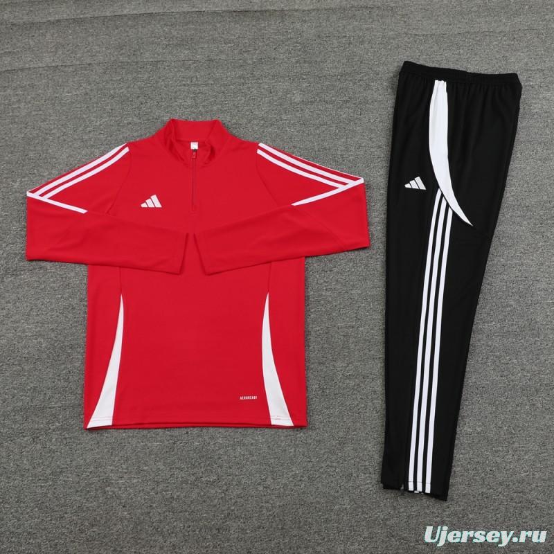 2024 Adidas Red Half Zipper Jacket+Pants