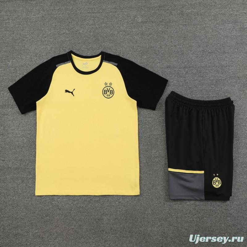 23/24 Borussia Dortmund Cotton Short Sleeve Jersey+Shorts