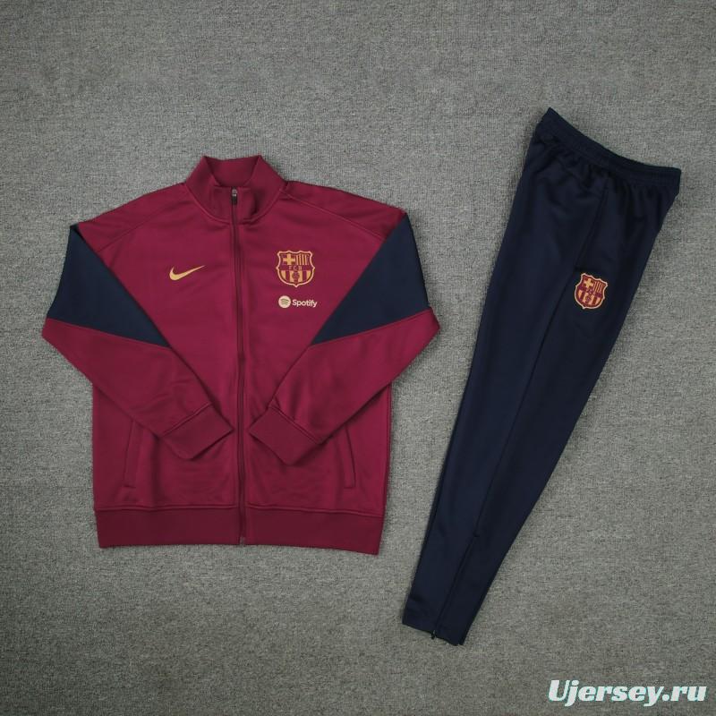 24/25 Barcelona Wine Full Zipper Jacket +Long Pants