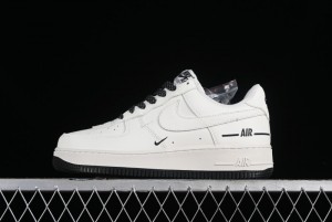 Nike Air Force 1'07 Low Beige and Black Stars Casual Sneakers