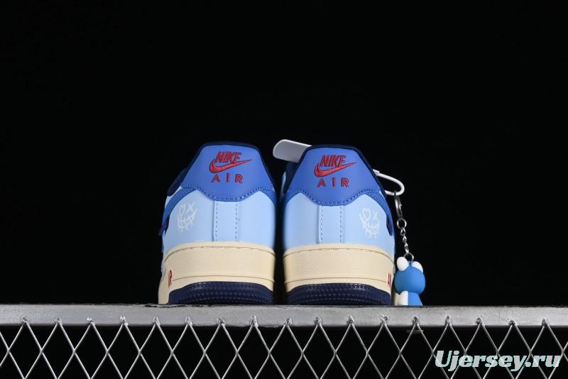 Nike Air Force 1 '07 Low Custom Casual Sneakers "Joker Red" with Full-Length Hexagonal Air Cushion - XL2402-333